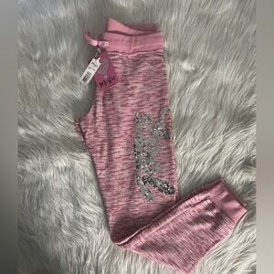Pink white silver sequin Active leggings